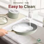 Chef Power Ceramic Cookware Sets, 10Pcs Pots and Pans Set Non Stick, Cookware Set with Stainless Steel Handle, Dishwasher & Oven Safe, Sage Green and Granite Grey - Image 5