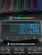 Wireless Keyboard and Mouse Backlits, Wrist Rest, LED Mouse, Rechargeable Ergonomic Keyboard with Phone Holder, Silent Light Up Combo for Computer, Mac, PC, Laptop, Chromebook (Black) - Image 3