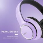 LORELEI X8 Over-Ear Wired Headphones with Microphone with 1.45m-Tangle-Free Nylon Line&3.5mm Plug,Lightweight Foldable & Portable Headphones for Smartphone,Tablet,Computer,Mp3/4(Dark Purple) - Image 4