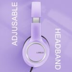 LORELEI X8 Over-Ear Wired Headphones with Microphone with 1.45m-Tangle-Free Nylon Line&3.5mm Plug,Lightweight Foldable & Portable Headphones for Smartphone,Tablet,Computer,Mp3/4(Dark Purple) - Image 5