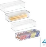 iDesign Plastic Stackable Hinged-Lid Pantry or Kitchen Storage Box - Set of 4 - Clear - Image 3