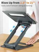 tounee Laptop Stand for Desk Adjustable Height, Telescopic Computer Stand with Pull Out Design Ergonomic Laptop Riser Fits All Laptops 10-17"-Gray - Image 4