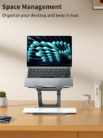 tounee Laptop Stand for Desk Adjustable Height, Telescopic Computer Stand with Pull Out Design Ergonomic Laptop Riser Fits All Laptops 10-17"-Gray - Image 6