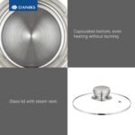 Daniks Standard 2 Quart Stainless Steel Stock Pot with Glass Lid, Try-Ply Bottom for Even Heating, Induction Compatible, Dishwasher Safe, Built-In Measuring Scale, Silver - Image 5