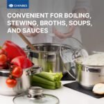 Daniks Standard 2 Quart Stainless Steel Stock Pot with Glass Lid, Try-Ply Bottom for Even Heating, Induction Compatible, Dishwasher Safe, Built-In Measuring Scale, Silver - Image 6
