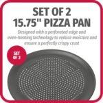 GoodCook AirPerfect Nonstick 16” Pizza Pan - Set of 2 - Pizza Trays for Oven, Perforated Round Pizza Pan, Carbon Steel Baking Pan, Homemade, Frozen & Leftover Slices - Image 3