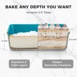 HONGBAKE Deep Baking Pans Set Nonstick, 3 Pack Large Rectangular Sheet Cake Pans,13/11/9Inch Oven Metal Baking Sheet Set, Stackable Non Toxic Bakeware for Baking Lasagana, Blue - Image 5