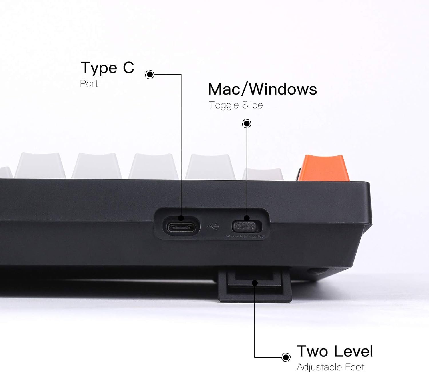 Keychron C2 Full Size Wired Mechanical Keyboard for Mac, Hot-swappable, Gateron G Pro Red Switch, White Backlight, 104 Keys ABS keycaps Gaming Keyboard for Windows,Type-C Braid Cable - Image 4