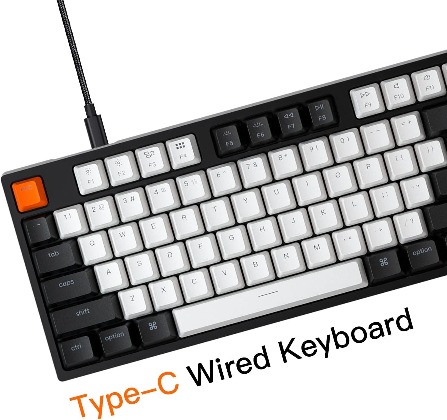 Keychron C2 Full Size Wired Mechanical Keyboard for Mac, Hot-swappable, Gateron G Pro Red Switch, White Backlight, 104 Keys ABS keycaps Gaming Keyboard for Windows,Type-C Braid Cable - Image 5