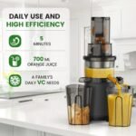Slow Masticating Cold Press Juicer: Cold Pressed Juicer Machines For Vegetable And Fruit 200W, Matte Grey - Image 3