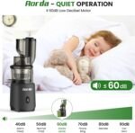 Slow Masticating Cold Press Juicer: Cold Pressed Juicer Machines For Vegetable And Fruit 200W, Matte Grey - Image 4