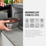 BLACK + BLUM Lunch Box Set - Meal Prep Containers Reusable for Picnic & Camping - Microwavable Stainless Steel Lunch & Dinner Food Storage Box - Leak Proof Lid - Dishwasher & Oven Safe - Medium 30oz - Image 3