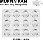 Leonyo 2 Pack 12-Cup Muffin Pans, Stainless Steel Standard Size Cupcake Pans Tray for Baking, Metal Non-Toxic Muffin Tins, Dishwasher Oven Safe - Image 3