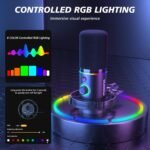 MAONO XLR/USB Dynamic Microphone Kit, RGB Podcast Mic with Software, Mute, Gain Knob, Volume Control, Boom Arm for Streaming, Gaming, Voice-Over, Recording-PD200XS Black - Image 5