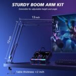 MAONO XLR/USB Dynamic Microphone Kit, RGB Podcast Mic with Software, Mute, Gain Knob, Volume Control, Boom Arm for Streaming, Gaming, Voice-Over, Recording-PD200XS Black - Image 6