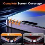 TOCOL for iPhone 14 Pro Screen Protector 9H Hardness Military Grade Shatterproof HD Tempered Glass Full Coverage Easy Installation Case Friendly 2 Pack - Image 4