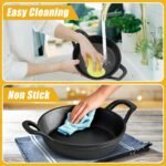 4Pack Mini Cast Iron Skillets, 6.3 x 6.3 x 1.5 Inch Frying Pan, Black Small Skillet, Cast Iron Pan with Handle, Mini Casserole Dish Skillets for Kitchen Baking Cooking Indoor Outdoor - Image 6