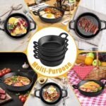 4Pack Mini Cast Iron Skillets, 6.3 x 6.3 x 1.5 Inch Frying Pan, Black Small Skillet, Cast Iron Pan with Handle, Mini Casserole Dish Skillets for Kitchen Baking Cooking Indoor Outdoor - Image 7