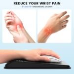 MEKASS Ergonomic Mouse Pad with Wrist Support, Wrist Rest Mousepad for Carpal Tunnel Pain Relief, Memory Foam with Massage Design, Non-Slip PU Base for Office and Home (Classic Black) - Image 3