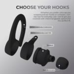 Coby True Wireless Bluetooth Earbuds, Interchangeable Ear Hooks and Tips, Multi-Sized Ear Gels, Sweat-Resistant Design, 14-Hour Play Time, Drop-Proof Case, Black - Image 4