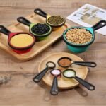 Collapsible Measuring Cups and Spoons Set, 8 Pieces, Silicone, Adjustable for Kitchen, Camping - Image 4