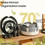 23 Pcs Nonstick Pots and Pans Set with 4 Detachable Handle, Ceramic Cookware Set Non Toxic, Induction Dishwasher Oven Safe Cookware Set, RV Kicthen Set Removable Handle, White Granite - Image 4