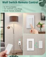 Remote Control Outlet,Buckle Design Removable Wireless Wall Mounted Light Switch,Wireless Light Switch with 300 ft 15A 1500W,No Wiring Electrical Remote Outlet for Appliance - Image 3