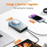 Magnetic Power Bank 26800mAh for Magsafe Portable Charger, Aluminum Alloy Large Capacity 20W USB-C in&Out Wireless Fast Charging for iPhone 17Pro/17Pro Max/16/15/14/13/12 Series, Gray - Image 4