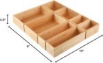 Kootek 8 Pcs Bamboo Drawer Organizer Utensil Tray Kitchen Storage Box 4-Size Versatile Dividers Cutlery Holders Bins Containers for Flatware Kitchen Utensils - Image 5