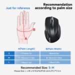 TECKNET Wireless Mouse, 2.4G Ergonomic Optical Mouse, Computer Mouse for Laptop, PC, Computer, Chromebook, Notebook, 6 Buttons, 24 Months Battery Life, 2600 DPI, 5 Adjustment Levels - Black - Image 3