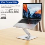 BESIGN LSX7 Laptop Stand with 360 Rotating Base, Ergonomic Adjustable Notebook Riser Holder Compatible with Air, Pro, Dell, HP, Lenovo More 10-15.6" Laptops (Silver) - Image 4