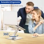 BESIGN LSX7 Laptop Stand with 360 Rotating Base, Ergonomic Adjustable Notebook Riser Holder Compatible with Air, Pro, Dell, HP, Lenovo More 10-15.6" Laptops (Silver) - Image 5