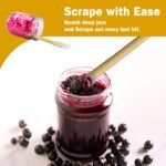 Silicone Dual-Ended Spatula Spoon Set of 3 – Long Handle Jar Scraper & Measuring Spoon with Scale (1 Tbsp, 1 Tsp, 1/2 Tsp) – for Jam, Baking, Cooking, Peanut Butter (yellow) - Image 3