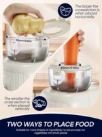 FOHERE 6 IN 1 Cheese Grater Electric Vegetable Chopper with 1.8L Food Container, 3.6" Large Inlet Chute Cheese Grater for Block Cheese, Onion, Vegetables, White - Image 4