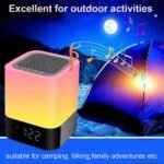 Night Lights Bluetooth Speaker, Alarm Clock Bluetooth Speakers Touch Sensor Bedside Lamp Dimmable Multi-Color Changing Bedside Lamp, MP3 Player, Wireless with Lights - Image 5