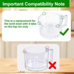 7-Cup Food Processor Work Bowl Compatible with Cuisinart DLC-10 Series（4tabs）, Replace#: FP-631AGTXT,Note: This is a replacement for the one with 4 tabs on the rim ONLY - Image 3