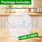 7-Cup Food Processor Work Bowl Compatible with Cuisinart DLC-10 Series（4tabs）, Replace#: FP-631AGTXT,Note: This is a replacement for the one with 4 tabs on the rim ONLY - Image 6