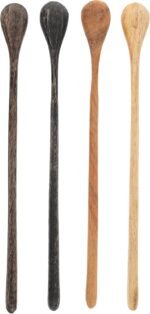 Karma Long Handle Tasting Spoons Set for Cooking - Kitchen Utensils - Wood - Set of 4 - Image 3