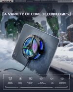 Magnetic Cooler for iPad,Tablet Cooler for ipad/Surface pro/Samsung Tab,Universal Radiator with Temperature Display for Mobile Gaming,Tiktok Live Streaming (Green Mech) - Image 3