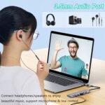 USB C Hub USB Hub 3.0, VIENON Aluminum 8 in 1 USB Extender with SD/TF Card Reader, 3.5mm Aux Headphone Jack for MacBook Pro Air and More PC/Laptop/Tablet Devices - Image 5