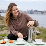Travel French Press, 34oz Stainless Steel Coffee Press for Camping, Double Wall Insulated & No Drip Spout plastic free coffee maker - Image 4