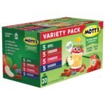 Mott's No Sugar Added Applesauce Variety Pack, 4 Flavors – Apple, Strawberry, Cinnamon & Blueberry, Made from Real Fruit, No Artificial Flavors, 3.2 Clear Pouches, 20 Pack - Image 10