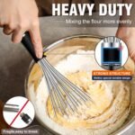 Stainless Steel Whisk Set with 7"+5" Mini whisks, Walfos Heavy Duty Whisks, Kitchen wisk (7+9+11in) Premium for Whisking, Blending, Beating, Frothing & Stirring. - Image 4