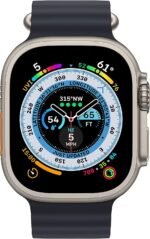 Apple Watch Ultra [GPS + Cellular 49mm] Titanium Case with Midnight Ocean Band, One Size (Renewed) - Image 3