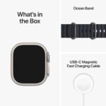 Apple Watch Ultra [GPS + Cellular 49mm] Titanium Case with Midnight Ocean Band, One Size (Renewed) - Image 6