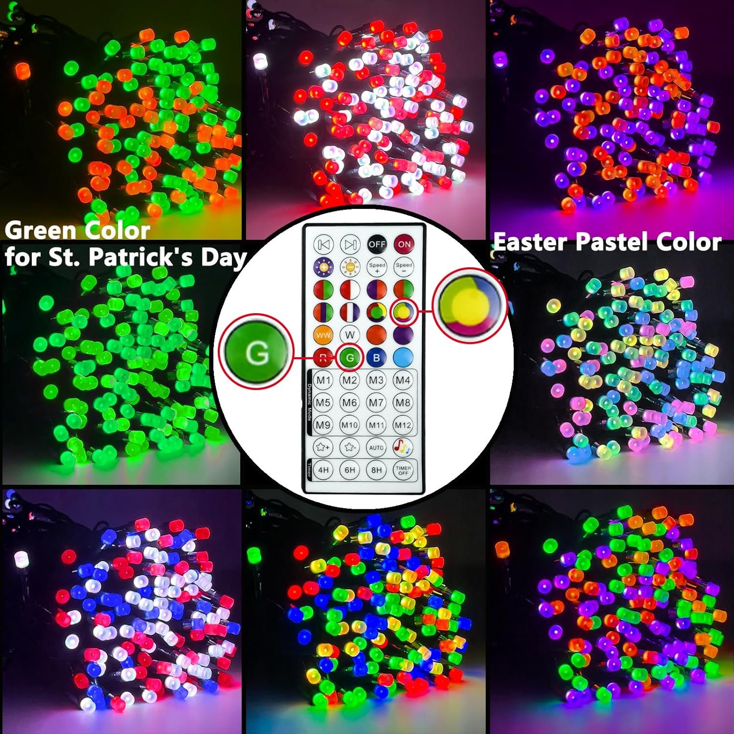 YIQU Smart Color Changing Christmas Lights, 66 FT 200 LED RGB String Lights with Remote App Control and Timer, Music Sync Multiple Modes Twinkle Mini Light Waterproof Indoor Outdoor - Image 5