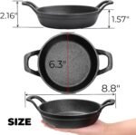 Hiceeden 4 Pcs Small Cast Iron Skillets, 6.3 x 6.3 x 1.6 Inch Non-stick Cast Iron Pan, Mini Frying Pans with Double Handle for Stove, Oven, Grill Safe, Indoor and Outdoor Use - Image 3