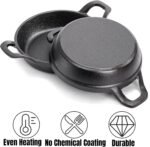 Hiceeden 4 Pcs Small Cast Iron Skillets, 6.3 x 6.3 x 1.6 Inch Non-stick Cast Iron Pan, Mini Frying Pans with Double Handle for Stove, Oven, Grill Safe, Indoor and Outdoor Use - Image 4
