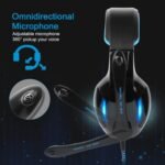 SADES SA902 Stereo Gaming Headset 7.1 USB Surround Sound PC Headsets Over-Ear Gaming Headphones with Microphone LED Light Black Blue - Image 4