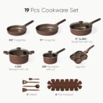 CAROTE Pots and Pans Set Non Stick, Cookware Sets Nonstick 19 pcs Kitchen Pot & Pan, Induction cookwasre Compatible with Crepe Frying Pan PFOA/PFOSFree - Image 3